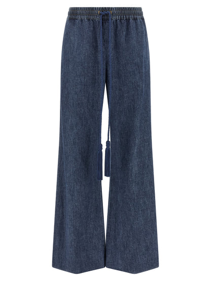 Valentino Garavani Blaue Baumwoll-Jeans mit ausgestelltem Bein