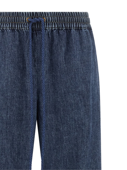 Valentino Garavani Blaue Baumwoll-Jeans mit ausgestelltem Bein