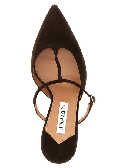 Aquazzura Braune Ziegenleder-Pumps mit hohem Absatz