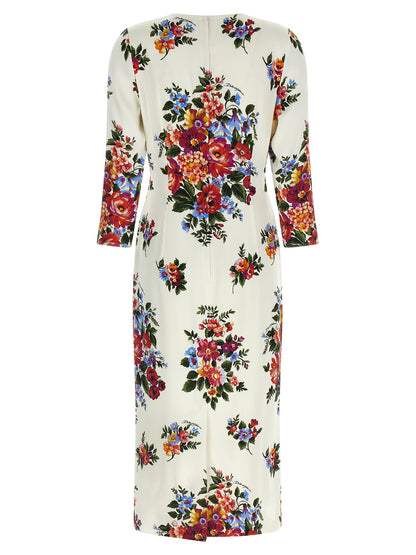 Dolce & Gabbana Weißes Midikleid aus Viskose