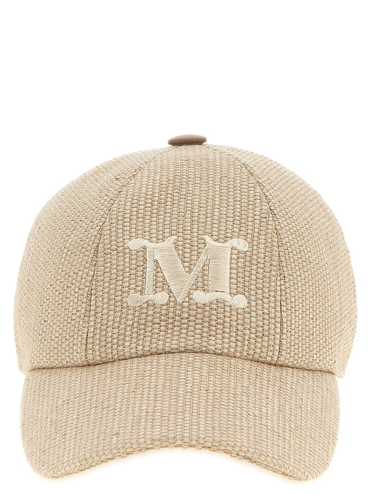 Max Mara MxaCircense Beige Woven Cap