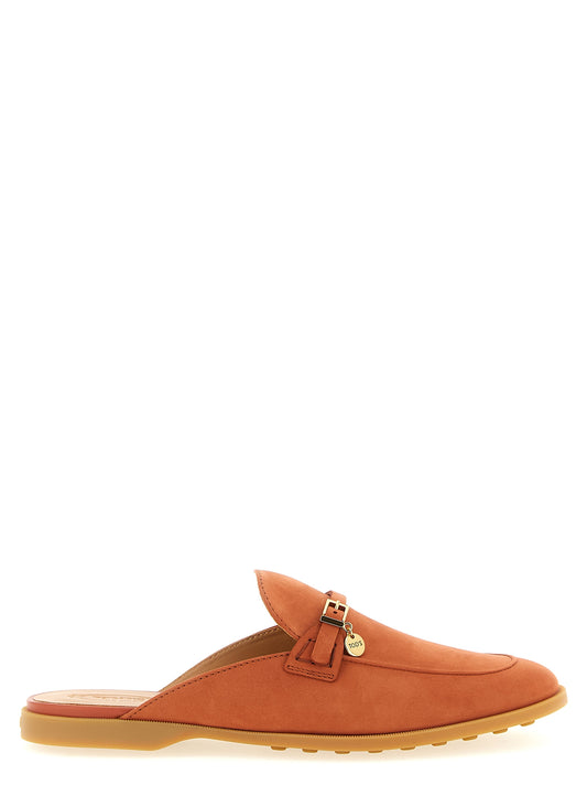 Tod's Orange Kalbsleder Mules
