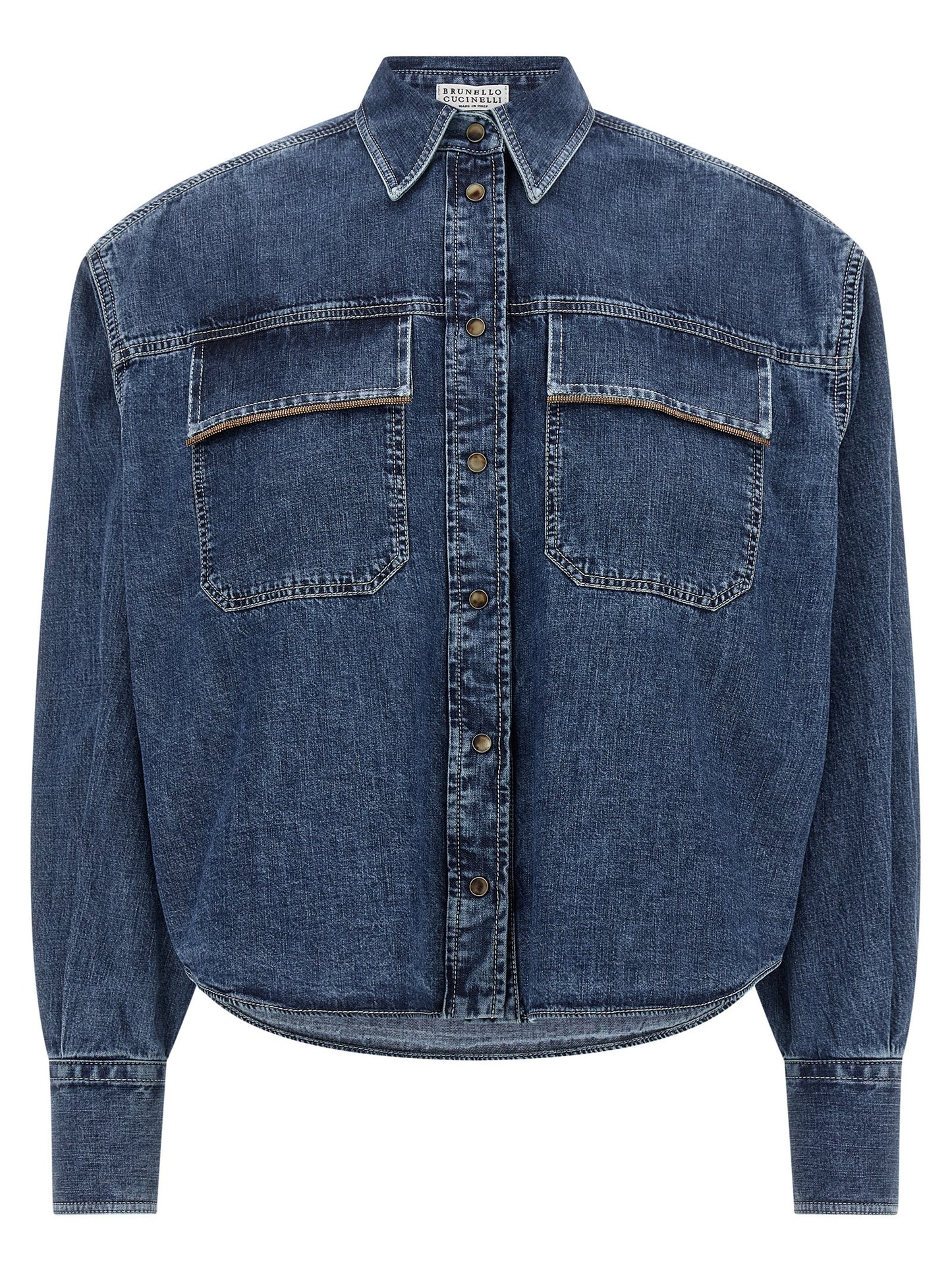 Brunello Cucinelli Blaue Baumwollbluse