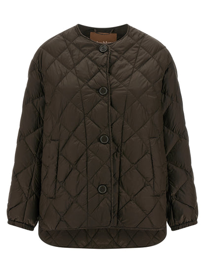 Max Mara Braune Polyamid-Jacke in voller Länge