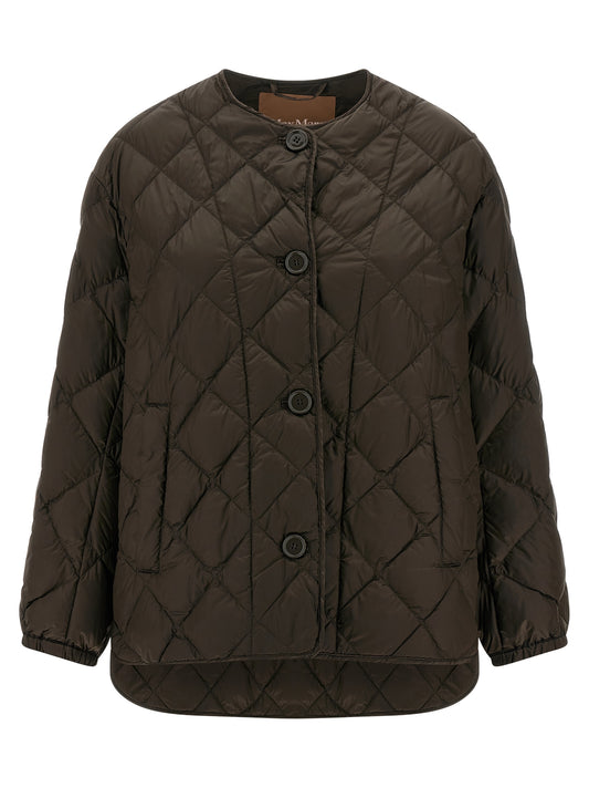 Max Mara Braune Polyamid-Jacke in voller Länge