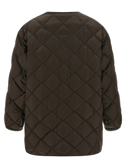 Max Mara Braune Polyamid-Jacke in voller Länge