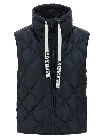 Max Mara Blaue Ärmellose Jacke aus Polyamid