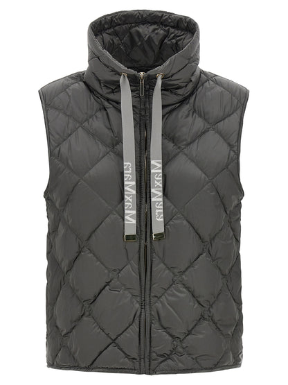 Max Mara Graue ärmellose Jacke aus Polyamid