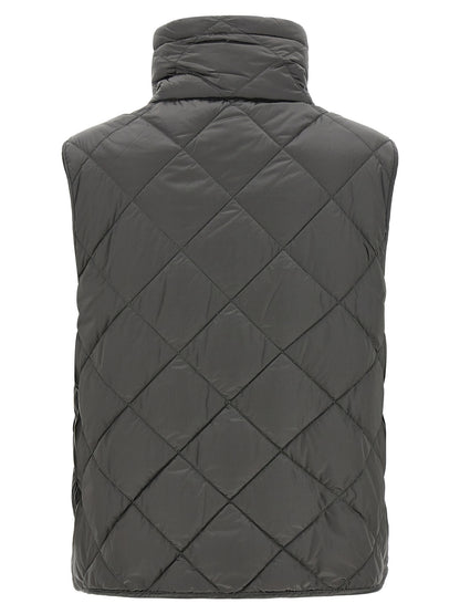 Max Mara Graue ärmellose Jacke aus Polyamid