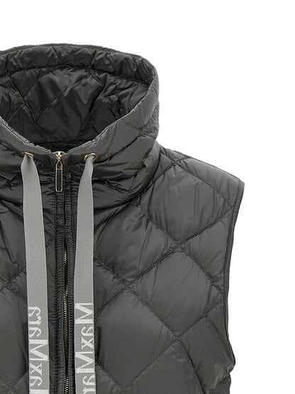 Max Mara Graue ärmellose Jacke aus Polyamid