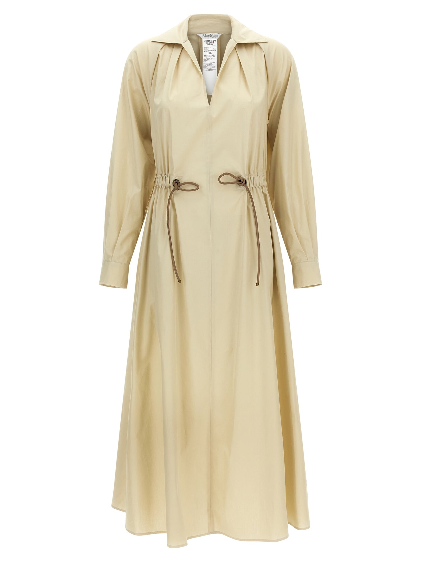Max Mara Beige Baumwoll-Maxikleid