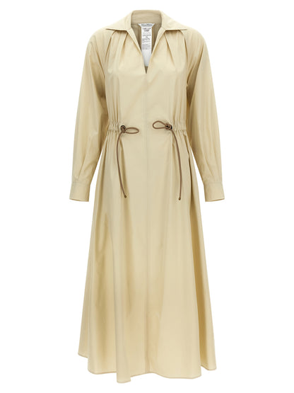 Max Mara Beige Baumwoll-Maxikleid