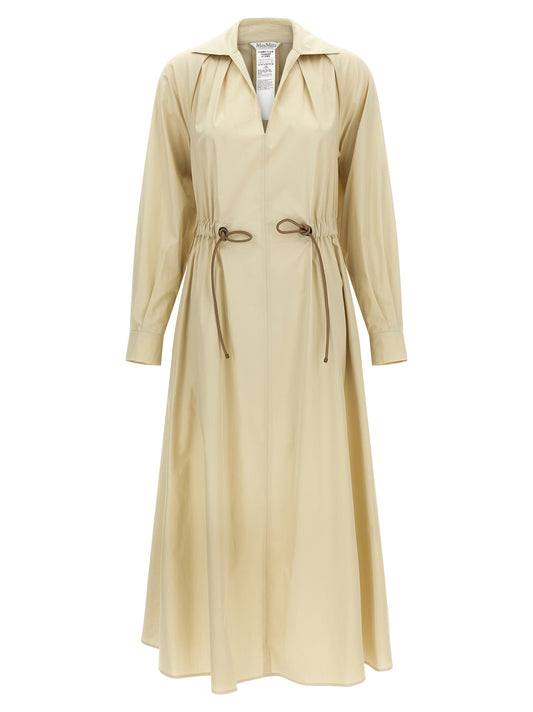 Max Mara Beige Baumwoll-Maxikleid