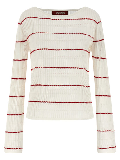 Max Mara Weiße Seidenstrickjacke
