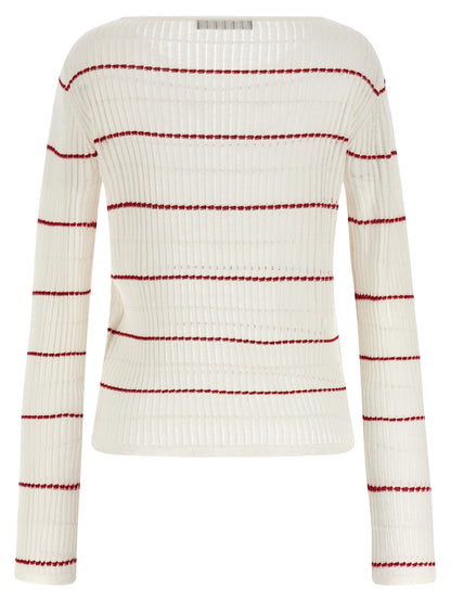 Max Mara Weiße Seidenstrickjacke