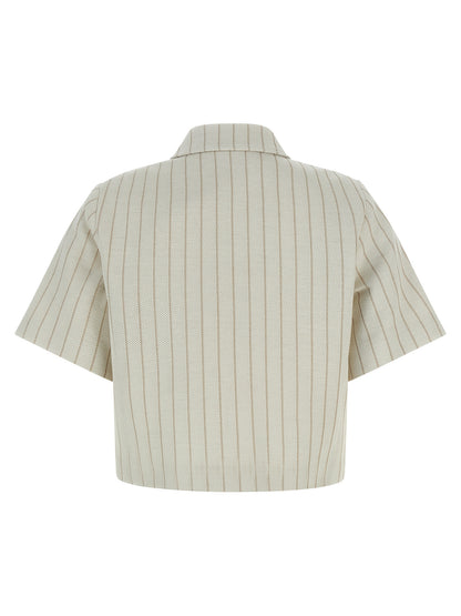 Max Mara Beige Baumwolljacke in voller Länge