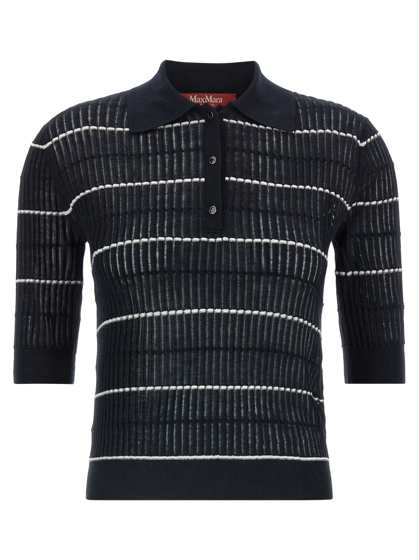 Max Mara Blaues Poloshirt aus Seide