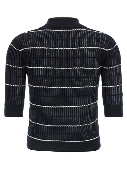 Max Mara Blaues Poloshirt aus Seide