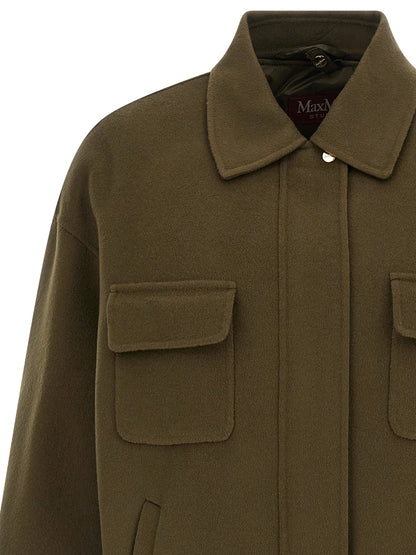 Max Mara Zweifarbiger Mantel aus Schurwolle