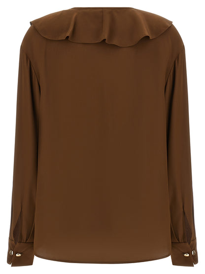 Max Mara Braune Seidenbluse