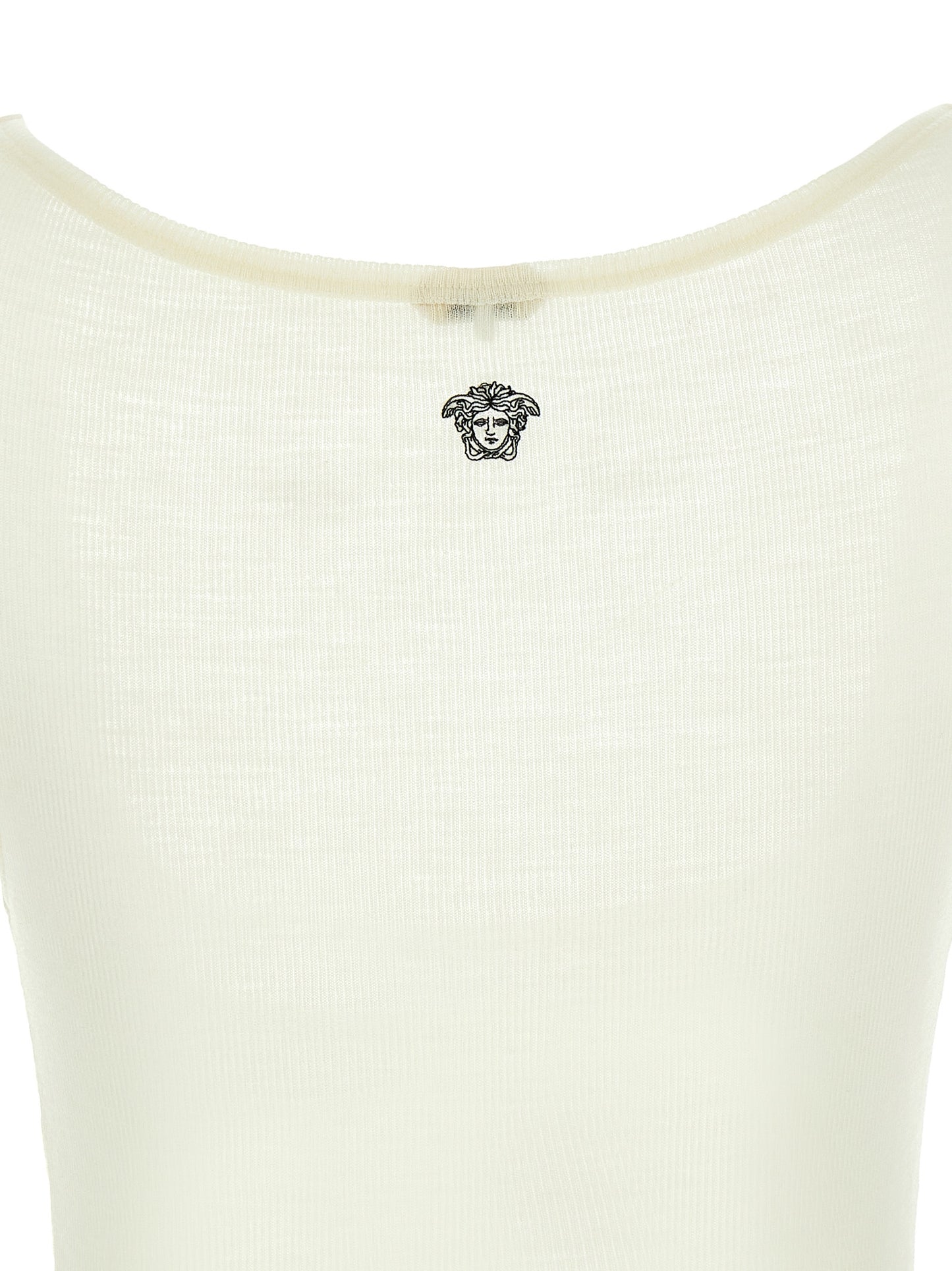 Versace Ärmelloses T-Shirt aus weißer Schurwolle