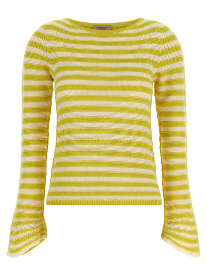 Twinset Baumwoll-Cardigan in Zweifarbenoptik