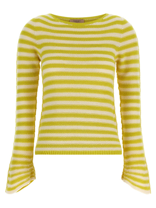 Twinset Baumwoll-Cardigan in Zweifarbenoptik
