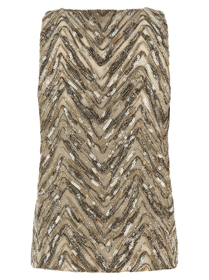 Brunello Cucinelli Beige Seidentops