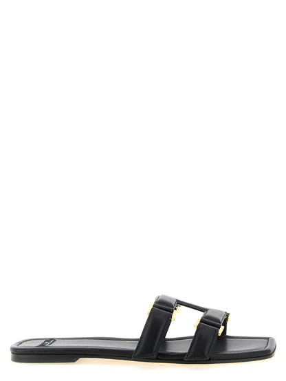 Elisabetta Franchi Schwarze Lammleder-Slipper