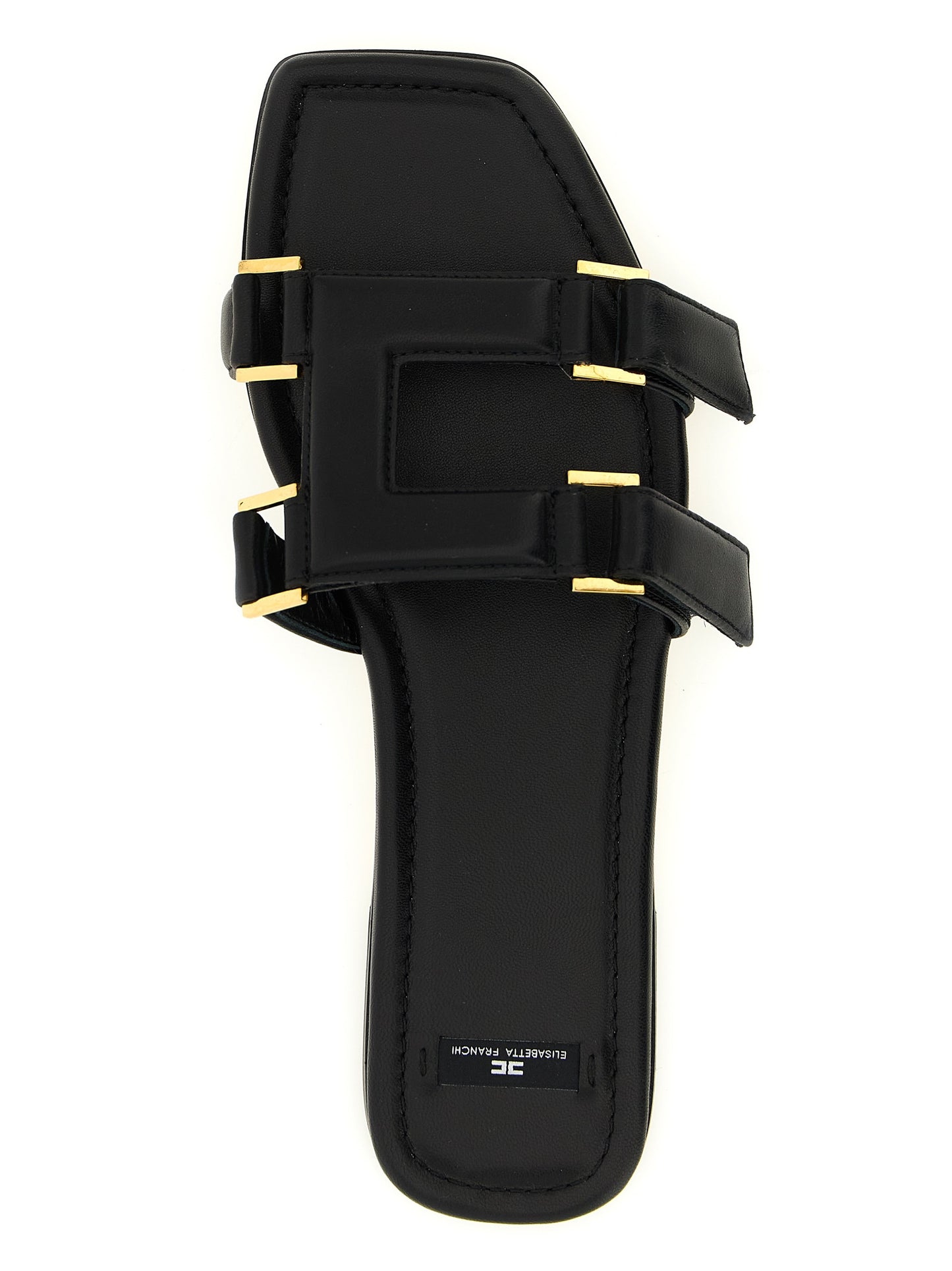 Elisabetta Franchi Schwarze Lammleder-Slipper