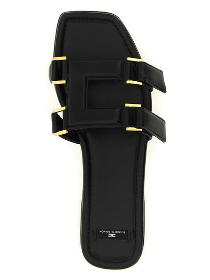 Elisabetta Franchi Schwarze Lammleder-Slipper