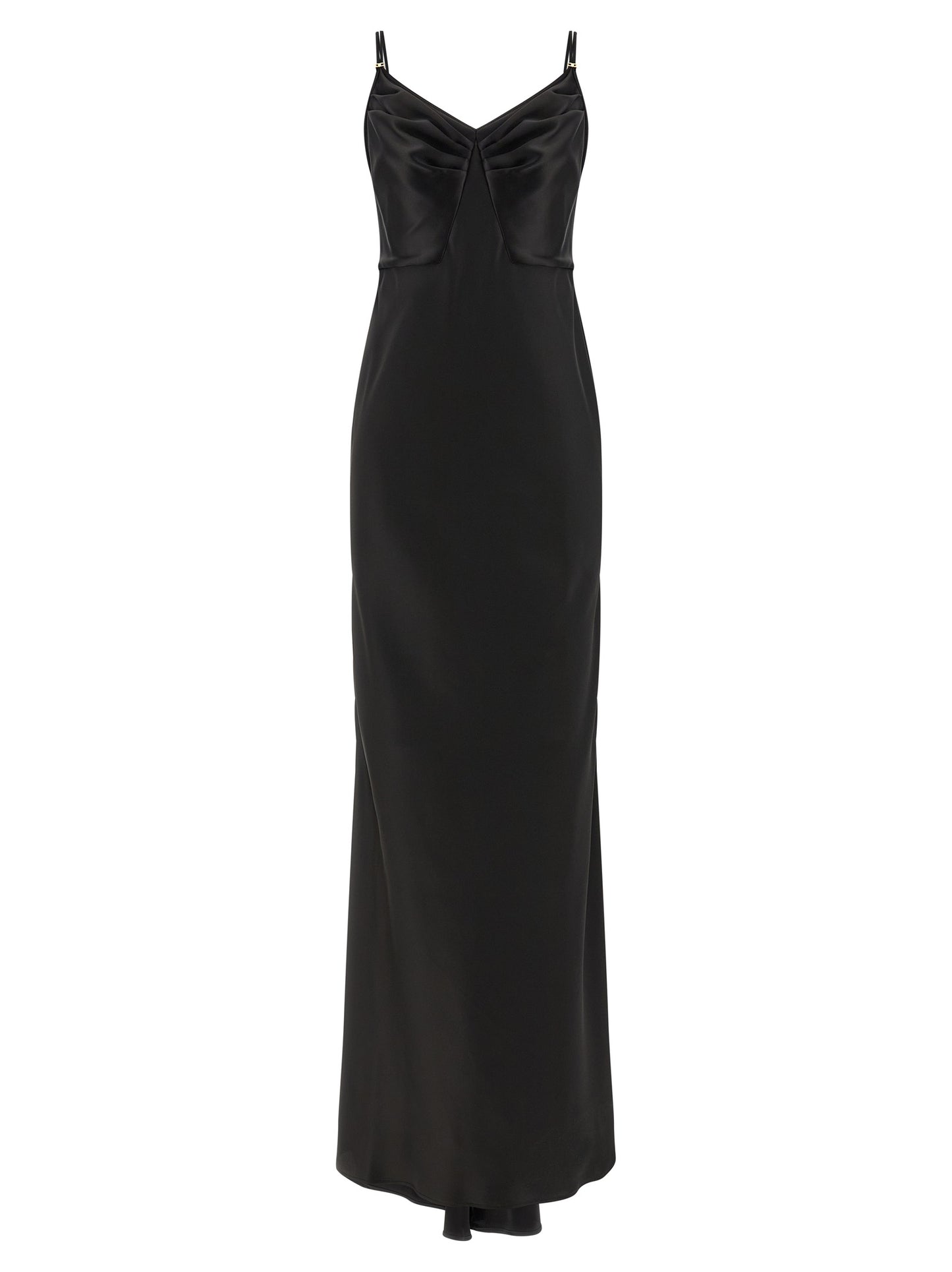 Elisabetta Franchi Schwarzes Maxikleid aus Polyester