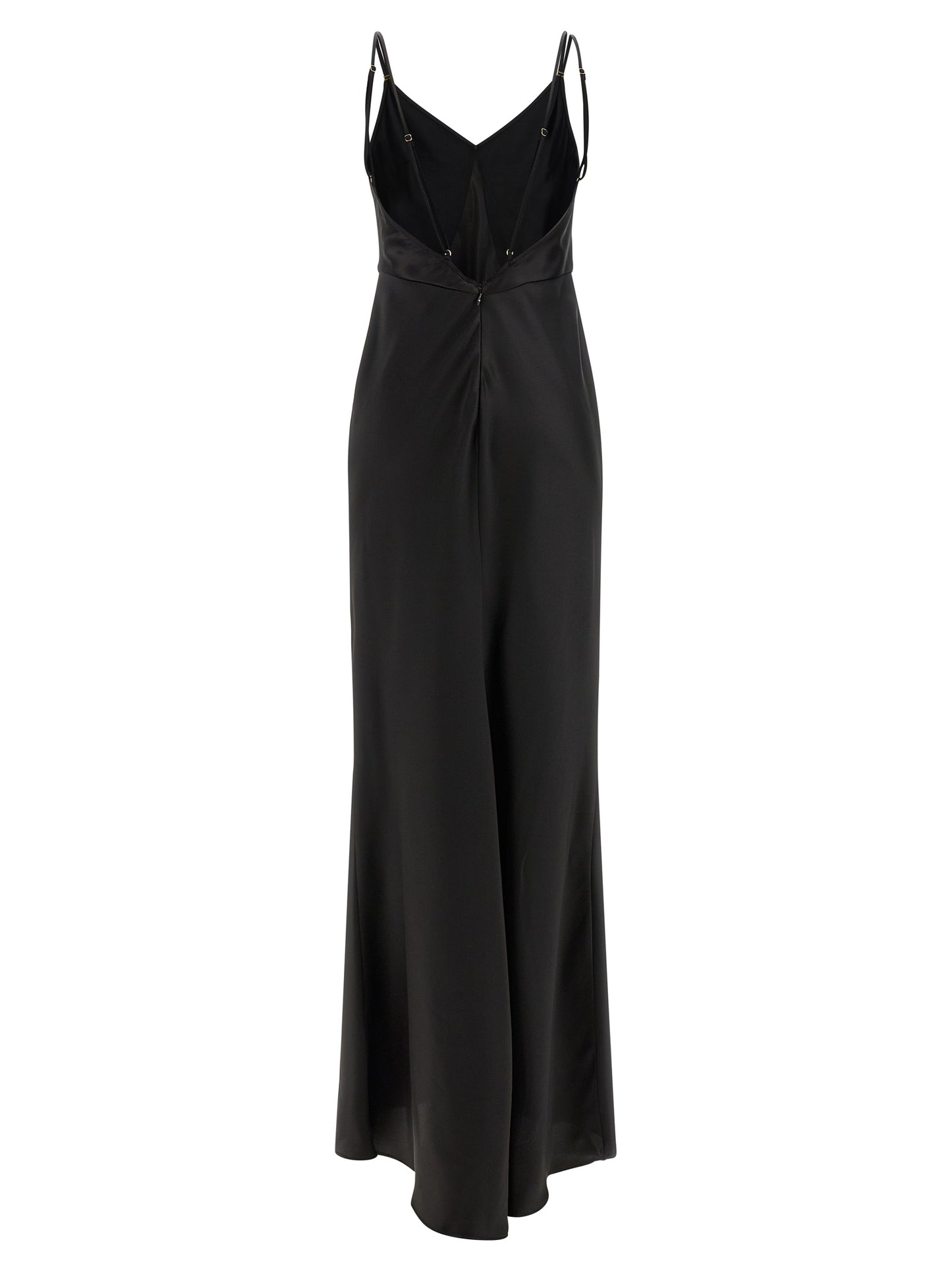 Elisabetta Franchi Schwarzes Maxikleid aus Polyester