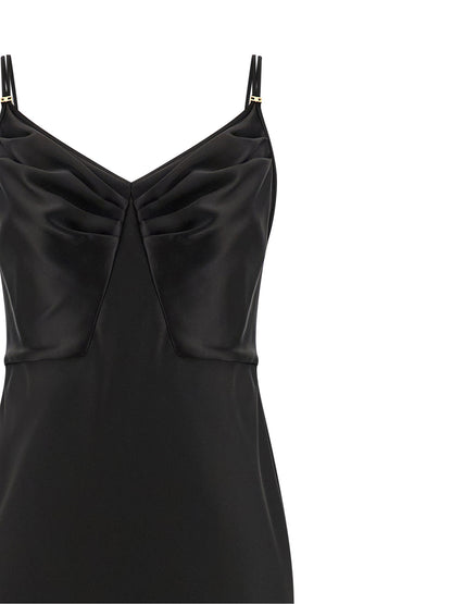 Elisabetta Franchi Schwarzes Maxikleid aus Polyester