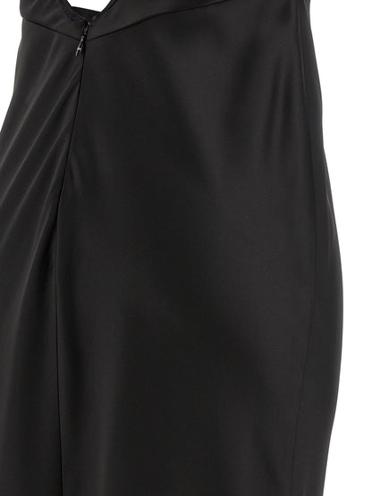 Elisabetta Franchi Schwarzes Maxikleid aus Polyester