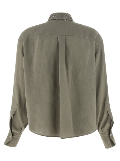 Brunello Cucinelli Zweifarbige Leinenbluse