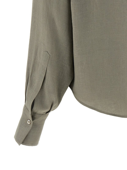 Brunello Cucinelli Zweifarbige Leinenbluse