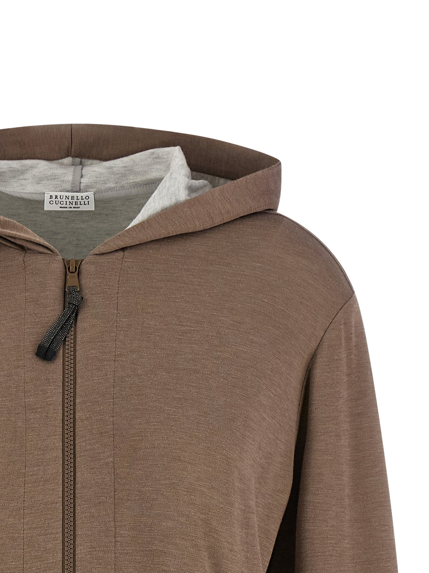 Brunello Cucinelli Brauner Baumwoll-Kapuzenpullover
