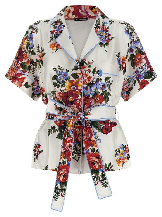 Dolce & Gabbana Seidenbluse in Weiß