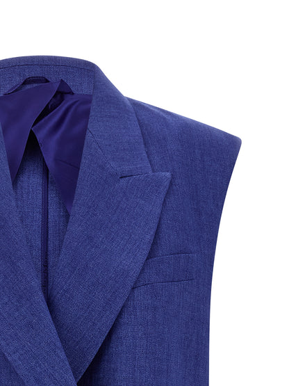 Max Mara Blaue Leinen-Weste