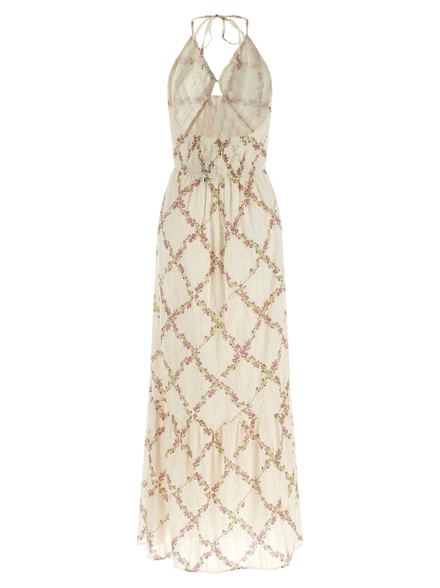 Twinset Weißes Baumwoll-Maxikleid