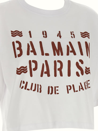 Balmain Weißes Baumwoll-T-Shirt