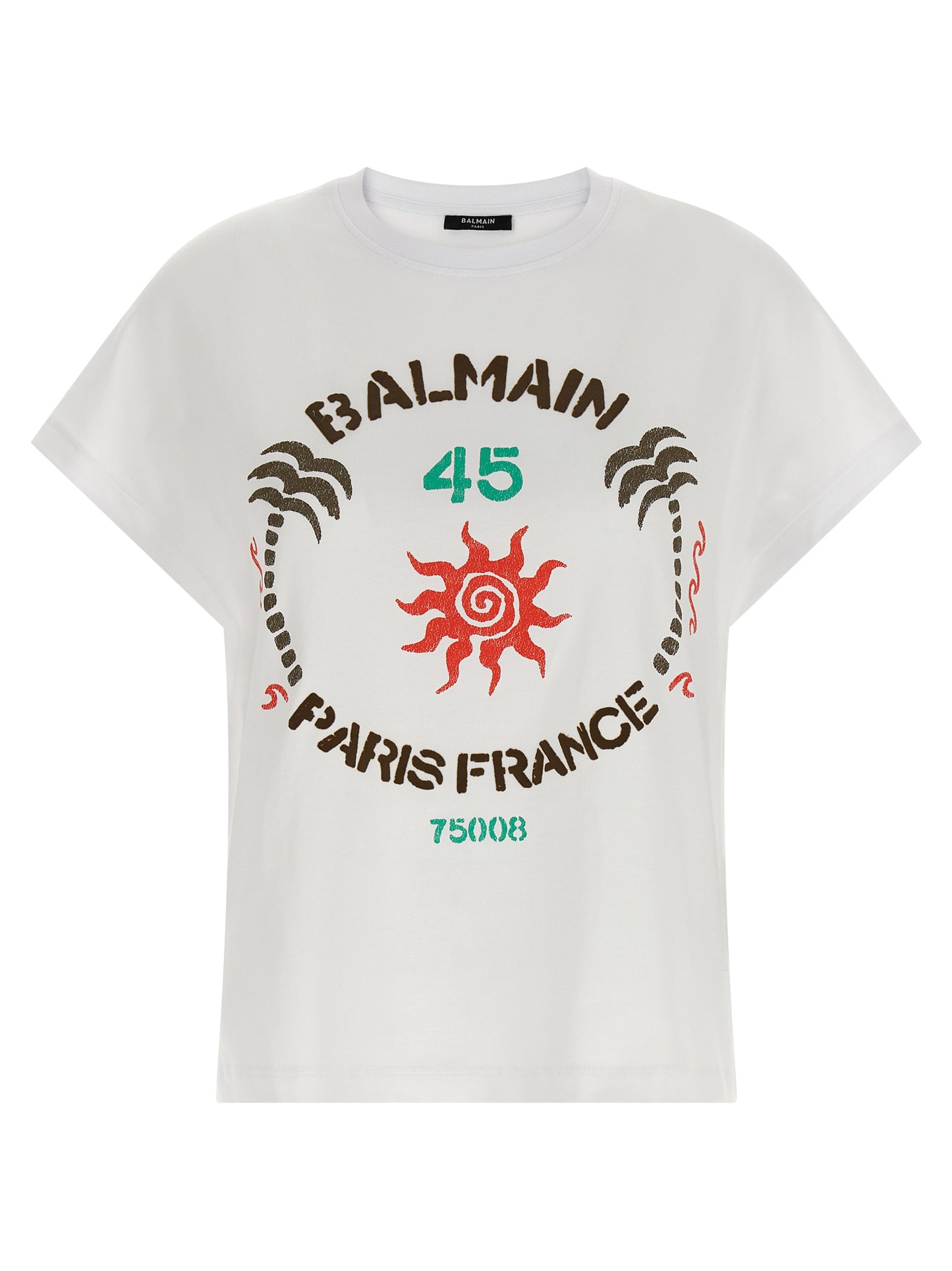 Balmain Weißes Baumwoll-T-Shirt