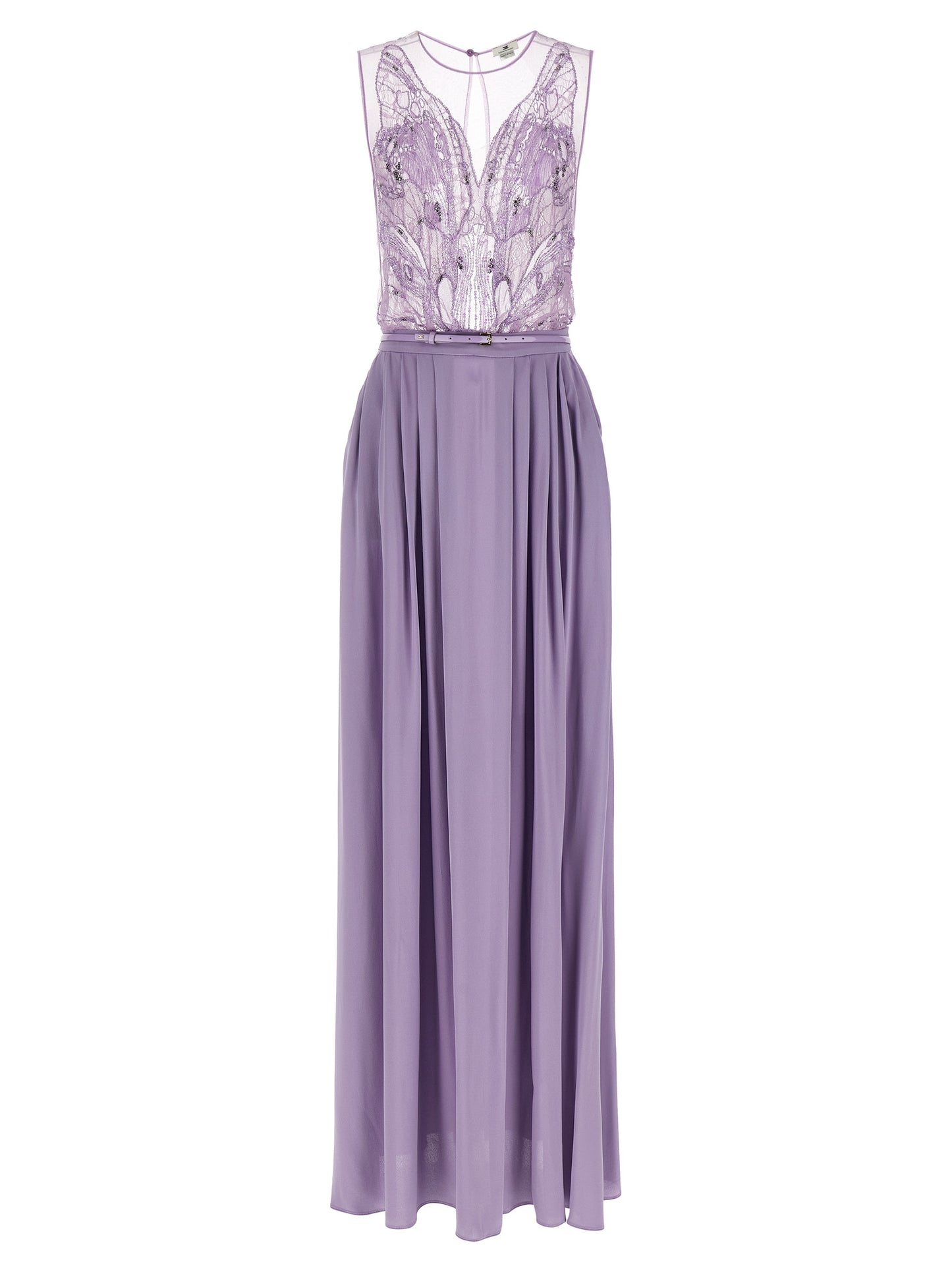 Elisabetta Franchi Langes Kleid aus violettem Viskose