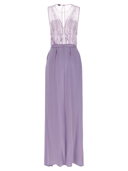 Elisabetta Franchi Langes Kleid aus violettem Viskose