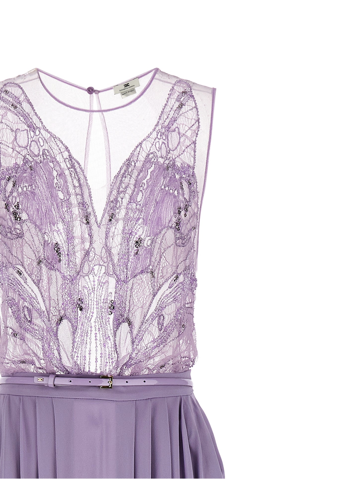 Elisabetta Franchi Langes Kleid aus violettem Viskose