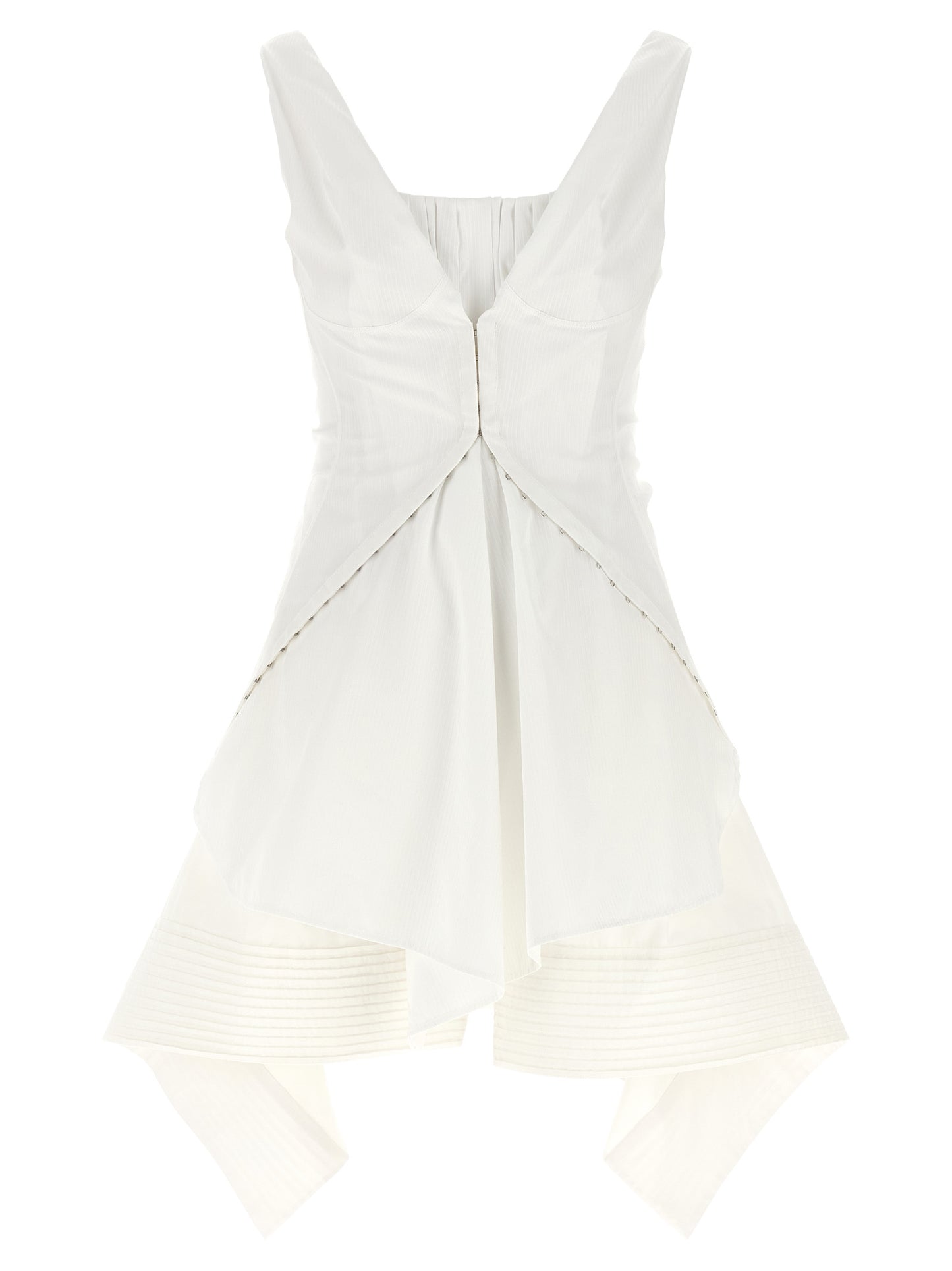 Alexander McQueen Weißes Baumwoll-Kurzkleid
