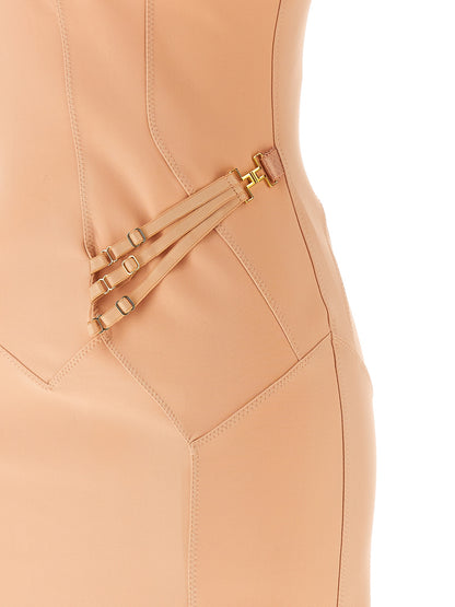 Elisabetta Franchi Mehrfarbiges Midikleid aus Polyamid