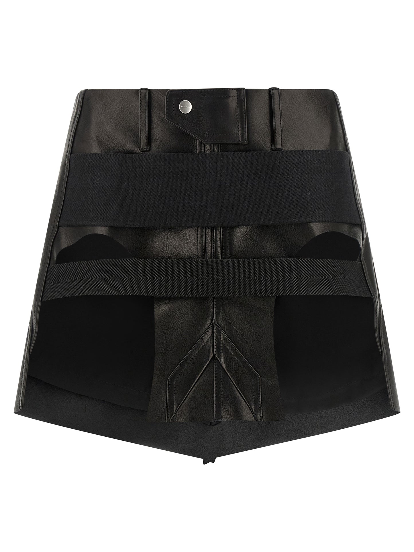 Rick Owens Langer Rock aus schwarzem Kalbsleder