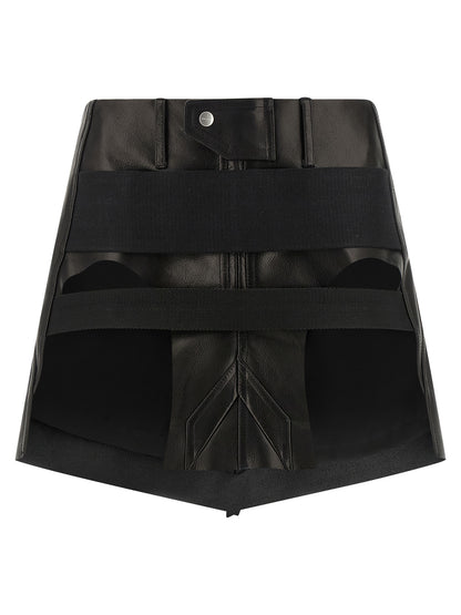 Rick Owens Langer Rock aus schwarzem Kalbsleder
